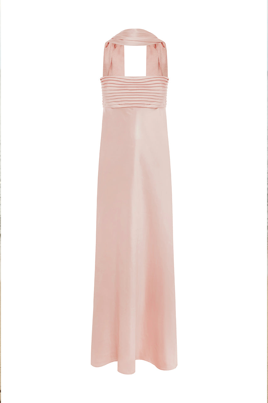 ELSA STRAPLESS SCARF MAXI DRESS - MUSK