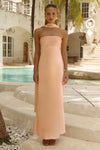 ELSA STRAPLESS SCARF MAXI DRESS - PEACH