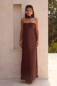 ELSA MAXI DRESS - CHOCOLATE