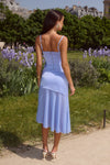 EMBERLY MIDI FLOUNCE SKIRT - BLUEBELL