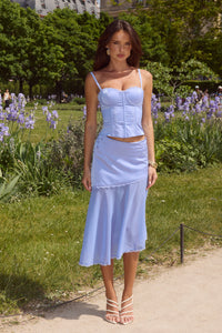 EMBERLY MIDI FLOUNCE SKIRT - BLUEBELL