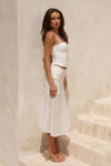 EMBERLY MIDI FLOUNCE SKIRT - WHITE