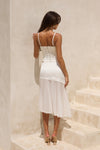 EMBERLY MIDI FLOUNCE SKIRT - WHITE