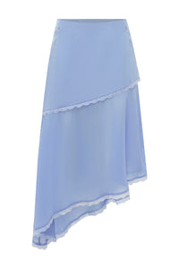 EMBERLY MIDI FLOUNCE SKIRT - BLUEBELL