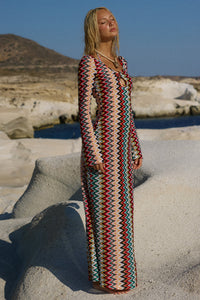 EMERIE SCOOP NECK MAXI DRESS - XYLA WAVE
