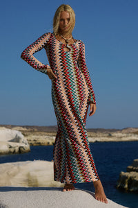 EMERIE SCOOP NECK MAXI DRESS - XYLA WAVE