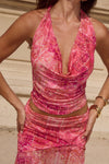EMERY COWL HALTER TOP - GAIA PINK
