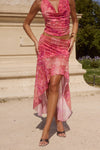 EMERY MIDI FLOUNCE SKIRT - GAIA PINK