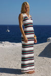 EMRYN HALTER KNIT MAXI DRESS - MULTI STRIPE
