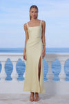 ESME HIGH SPLIT MAXI DRESS - BUTTERMILK