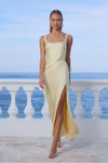 ESME HIGH SPLIT MAXI DRESS - BUTTERMILK