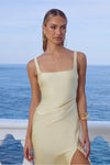 ESME HIGH SPLIT MAXI DRESS - BUTTERMILK