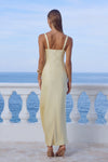 ESME HIGH SPLIT MAXI DRESS - BUTTERMILK