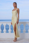 ESME HIGH SPLIT MAXI DRESS - BUTTERMILK