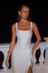 ESME HIGH SPLIT MAXI DRESS - PEARL