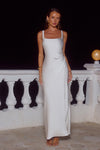 ESME HIGH SPLIT MAXI DRESS - PEARL