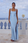 ESME HIGH SPLIT MAXI DRESS - SKY BLUE