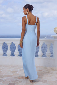 ESME HIGH SPLIT MAXI DRESS - SKY BLUE