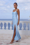 ESME HIGH SPLIT MAXI DRESS - SKY BLUE
