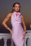 ESTELLE COWL HALTER MAXI DRESS - PETAL