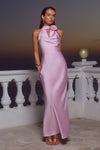 ESTELLE COWL HALTER MAXI DRESS - PETAL