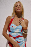 EVIE SWEETHEART HALTER MINI DRESS - AMOREE RED