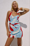 EVIE SWEETHEART HALTER MINI DRESS - AMOREE RED