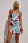 EVIE SWEETHEART HALTER MINI DRESS - AMOREE RED
