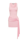 FELIX TIE FRONT MINI DRESS - MUSK
