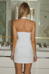 FRANCA HALTER MINI DRESS - WHITE