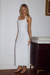 FRANCA HALTER MIDI DRESS - WHITE