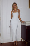 FRANCA HALTER MIDI DRESS - WHITE