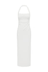 FRANCA HALTER MIDI DRESS - WHITE