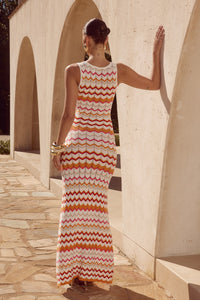 ANDREA MAXI DRESS - ORANGE MULTI