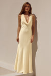 GABRIELLA COWL MAXI DRESS - LEMON