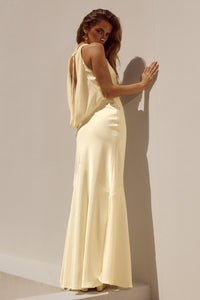 GABRIELLA COWL MAXI DRESS - LEMON
