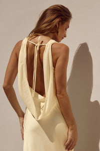 GABRIELLA COWL MAXI DRESS - LEMON