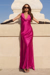 GABRIELLA COWL MAXI DRESS - FUCHSIA