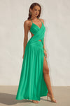 GENIA CROSS FRONT MAXI DRESS - EMERALD