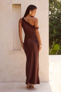 GIA MAXI DRESS - CHOCOLATE