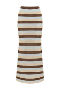 HAZEL MIDI SKIRT - CHOCOLATE MULTI