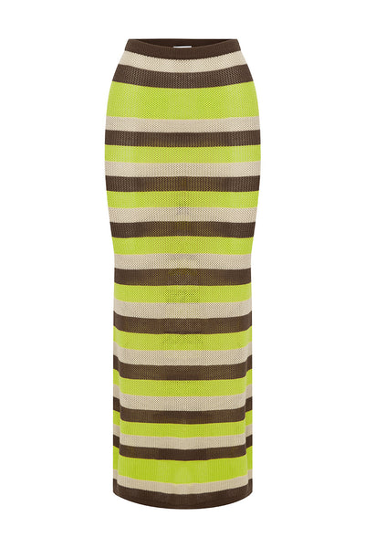 HAZEL MIDI SKIRT - LIME MULTI