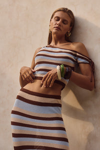 HAZEL TOP - CHOCOLATE MULTI