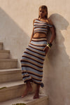 HAZEL MIDI SKIRT - CHOCOLATE MULTI
