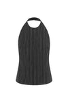 HEATHER TOP - BLACK PINSTRIPE