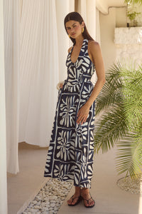 HENRIETTA MIDI DRESS - PIRAH NAVY