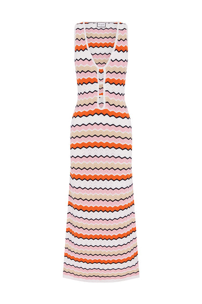 HUBERT MIDI DRESS - PINK MULTI