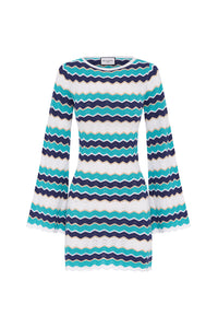 HUBERT MINI DRESS - BLUE MULTI