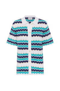 HUBERT TOP - BLUE MULTI