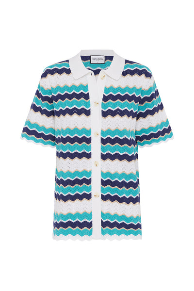 HUBERT TOP - BLUE MULTI